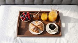 Breakfast laid on a tray